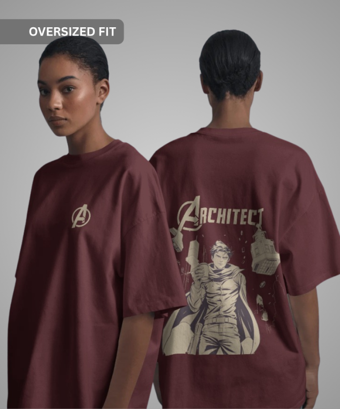 Maroon Oversized T-Shirt | Architect | Unisex