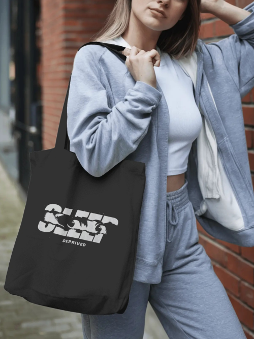 Sleep Deprived | Tote Bag Zipper | Black