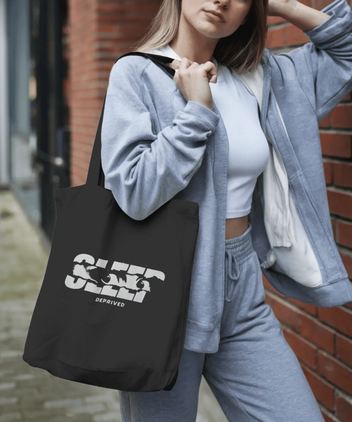Sleep Deprived | Tote Bag Zipper | Black