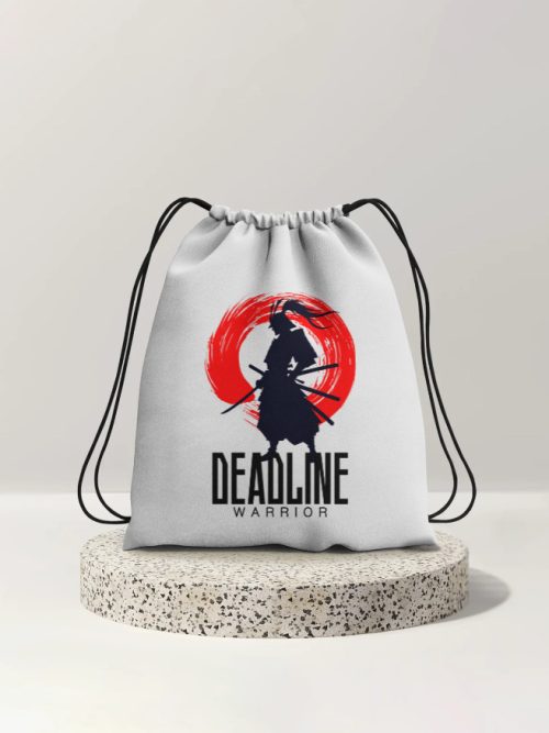 Deadline Warrior | Drawstring Bag | White