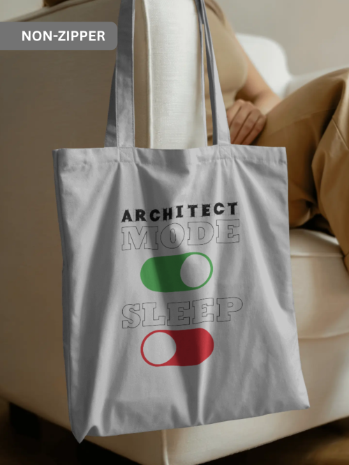 White Tote Bag Non Zipper | Architect Mode ON