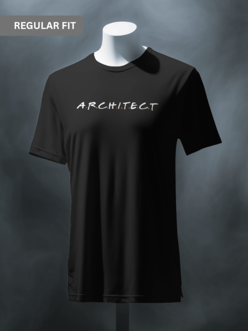 Black Unisex Regular T-Shirt | A.R.C.H.I.T.E.C.T