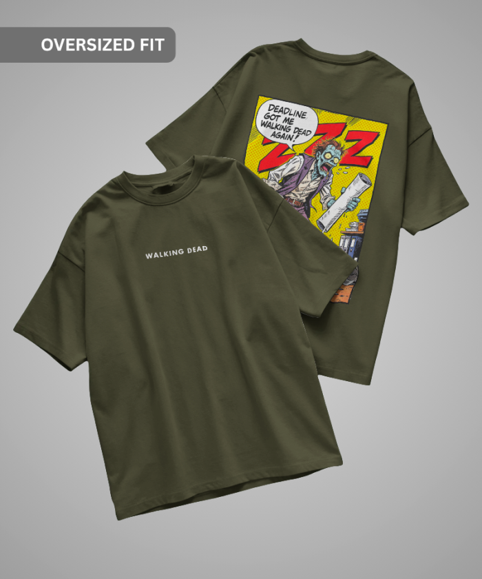 Olive Green | Oversized T-Shirt | Walking Dead
