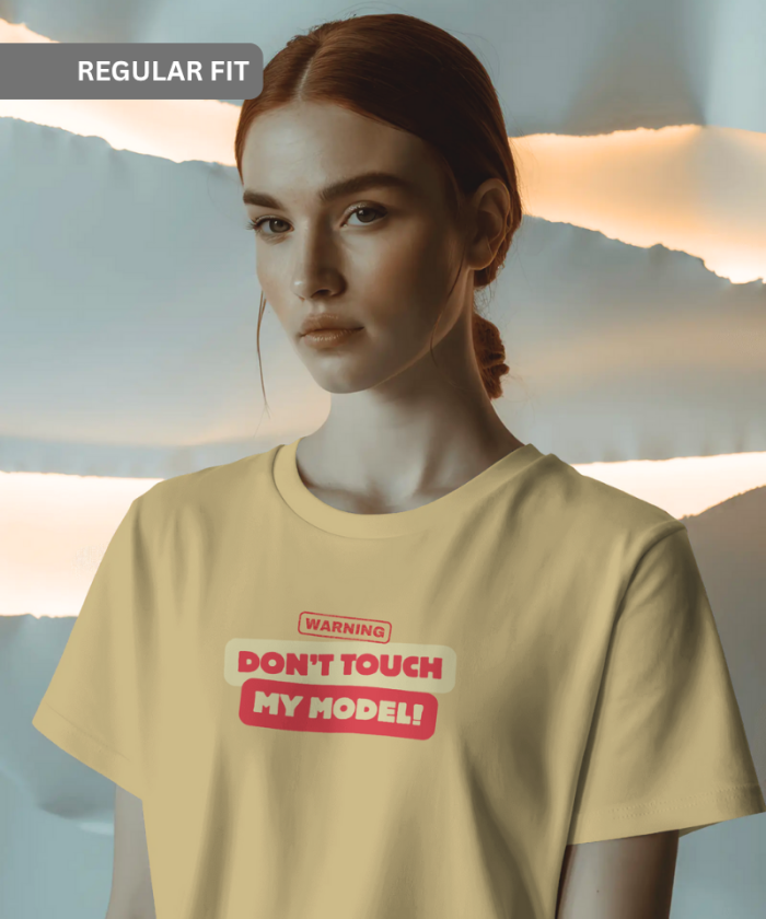 Beige | Classic Crew T-Shirt | Don't touch my Model