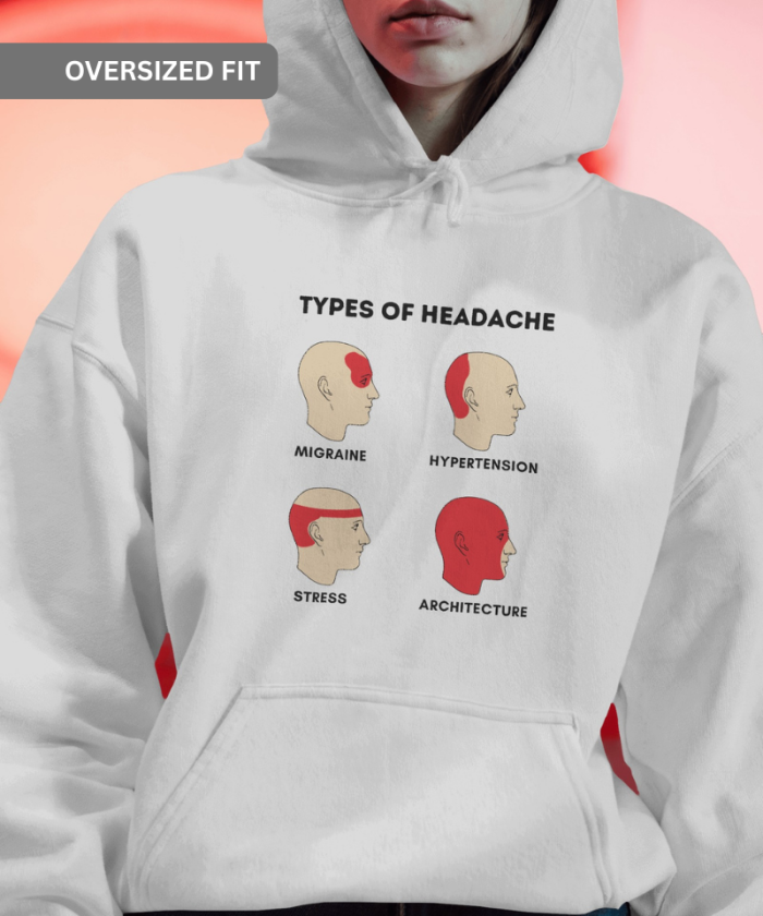 White Unisex Oversized Hoodie | Types of Headache