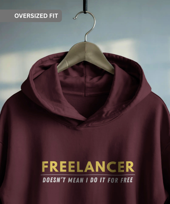 Maroon Unisex Oversized Hoodie | Freelancer