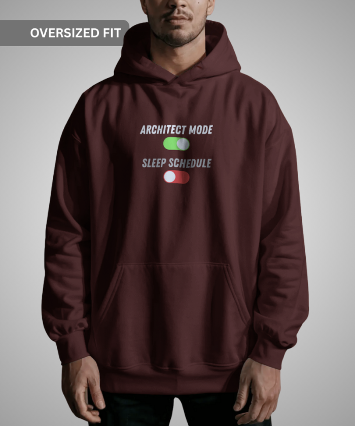Maroon Unisex Oversized Hoodie | Architect Mode ON