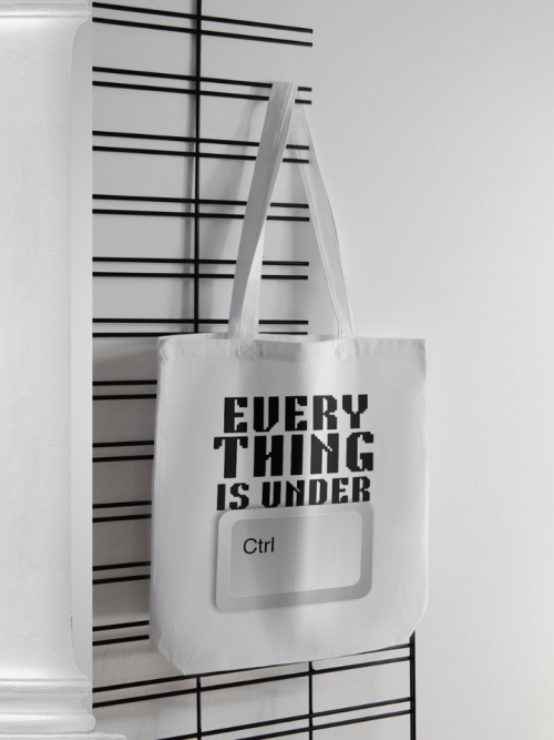 White Tote Bag Zipper | Everything is under Ctrl